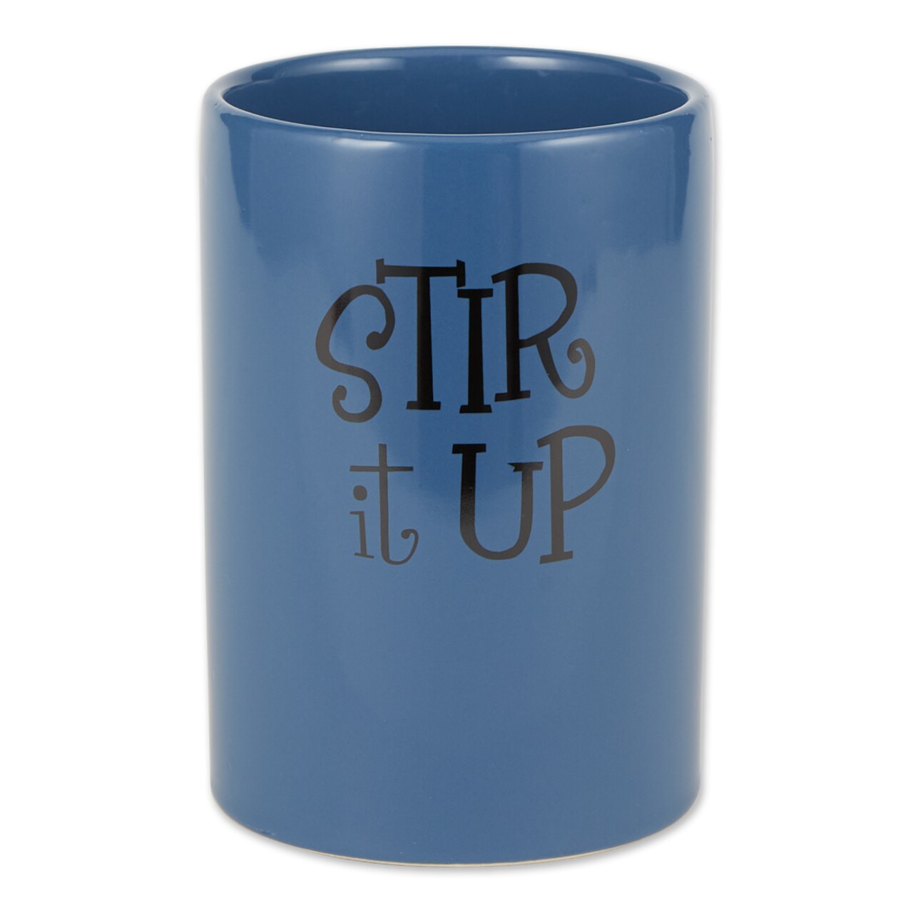 Contemporary Home Living Stir It Up Ceramic Cylindrical Utensil Holder - 7.5" - Blue